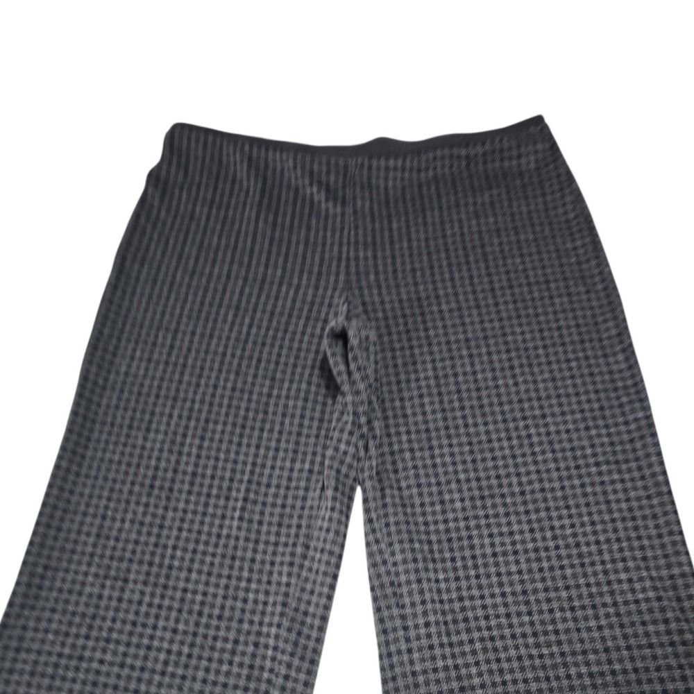 J.Jill Ponte Full Leg Pants Womens Houndstooth Check Charcoal Grey & Black Large - Picture 3 of 7
